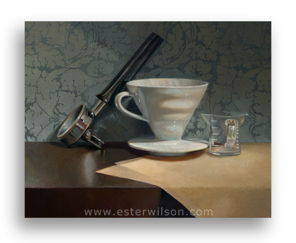 Fresh Ground Coffee Oil Painting