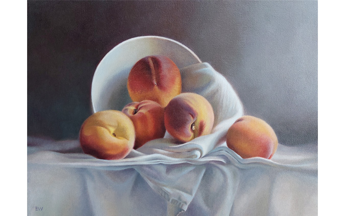 Peaches Still Life Oil Painting