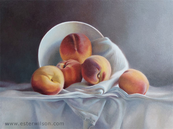 Peach Still Life Oil Painting